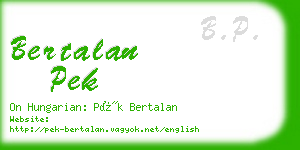 bertalan pek business card